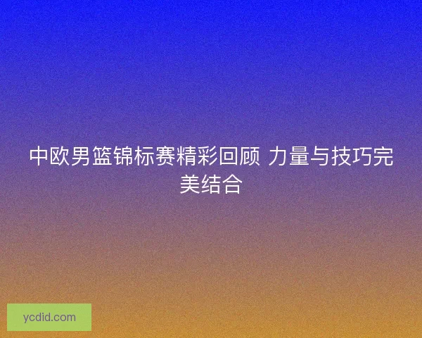 中欧男篮锦标赛精彩回顾 力量与技巧完美结合